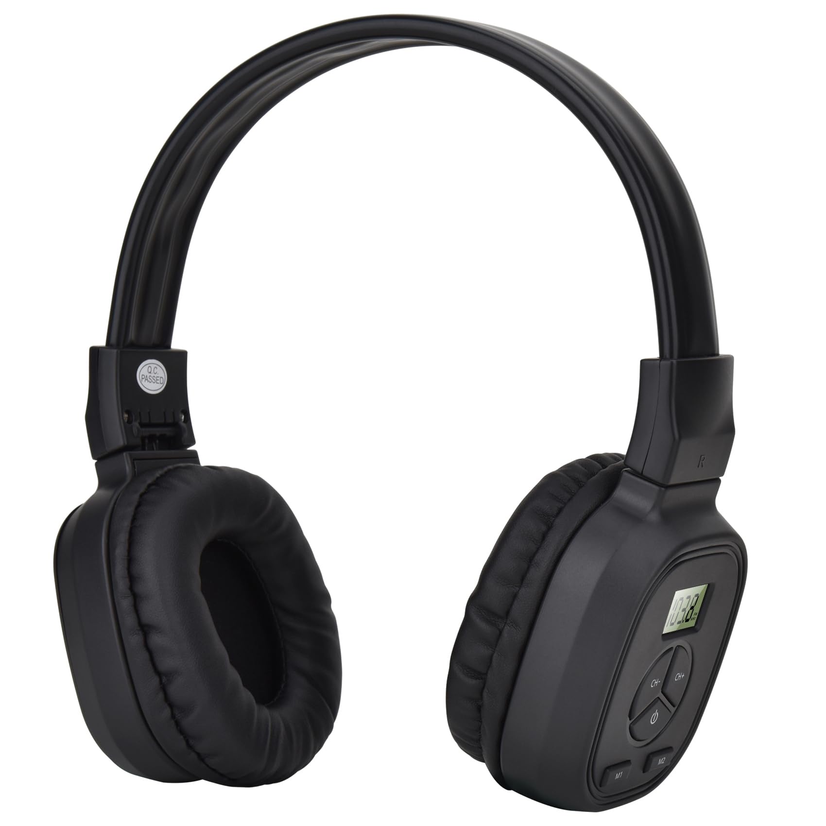 Portable FM Radio Headphones with LED Display - Lightweight Wireless Headset with Soft Ear Cushions for Walking, Jogging, Gym & Office Use - Clear Reception FM Receiver (AAA Batteries Not Included)