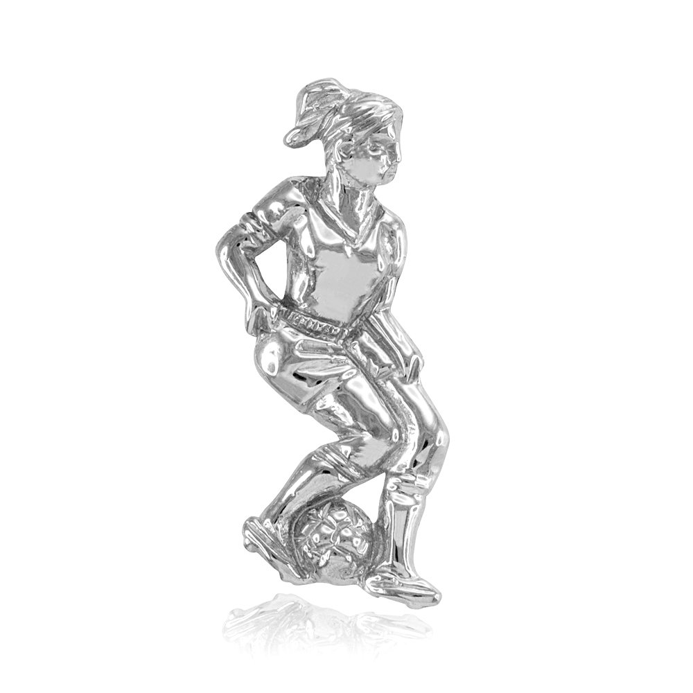 Sterling Silver Soccer Player Charm Necklace for Women - Perfect Gift for Female Athletes, Soccer Fans & Sports Lovers - Ideal for Game Days, Training & Everyday Wear