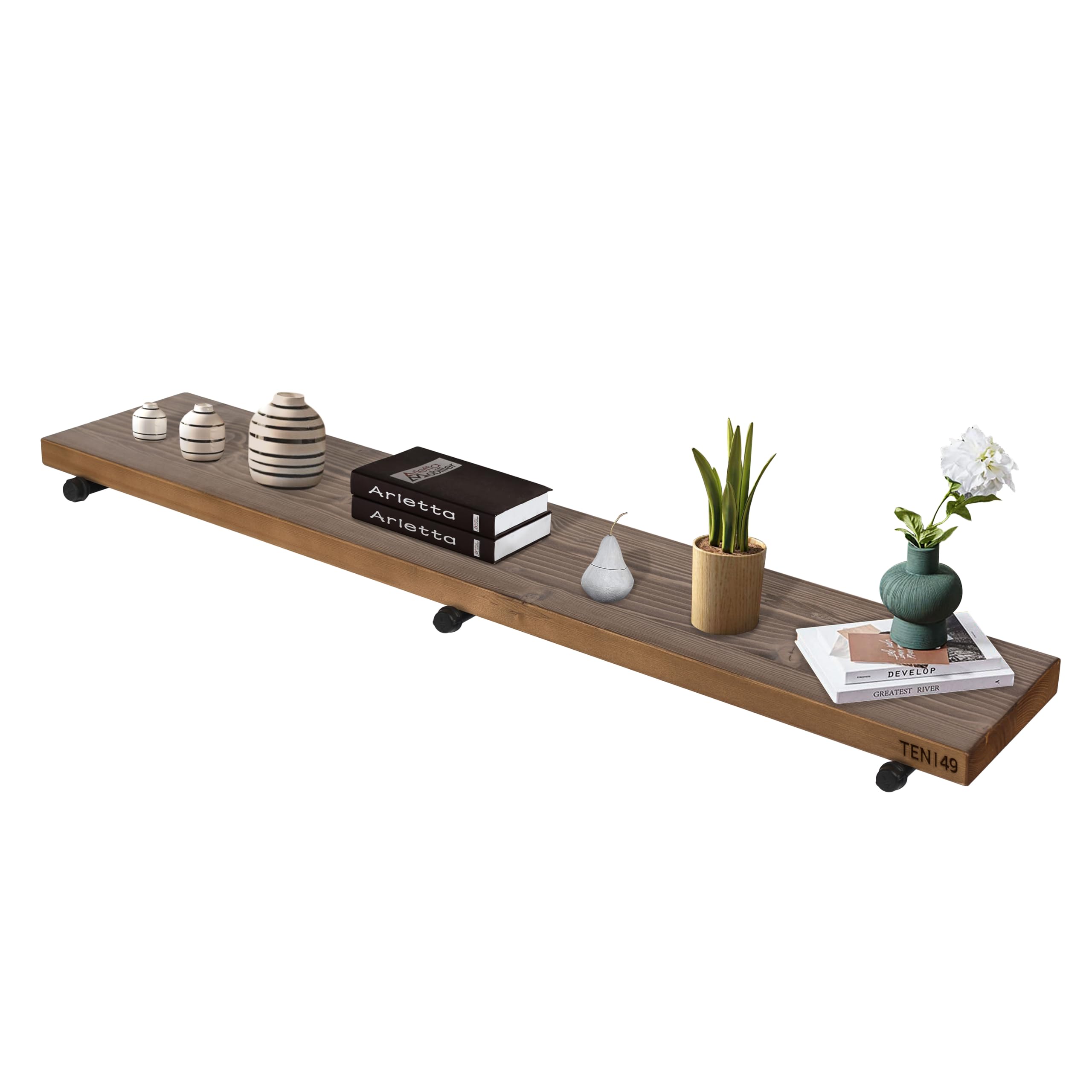 Industrial Rustic Wood Wall Shelf - 60