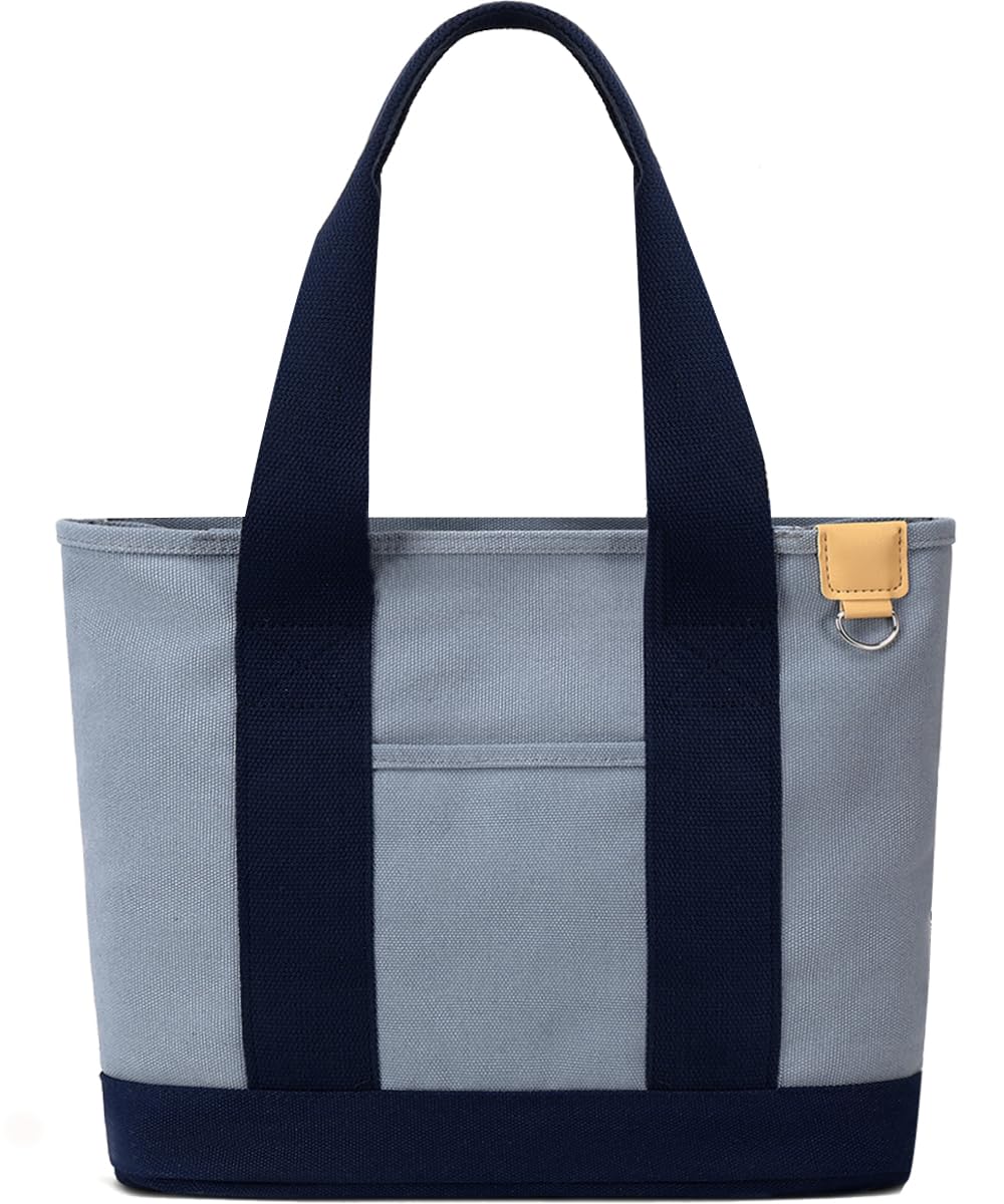Stylish Canvas Tote Bag for Women - Durable Zippered Shoulder Handbag with Keychain | Perfect for Work, Travel & Shopping