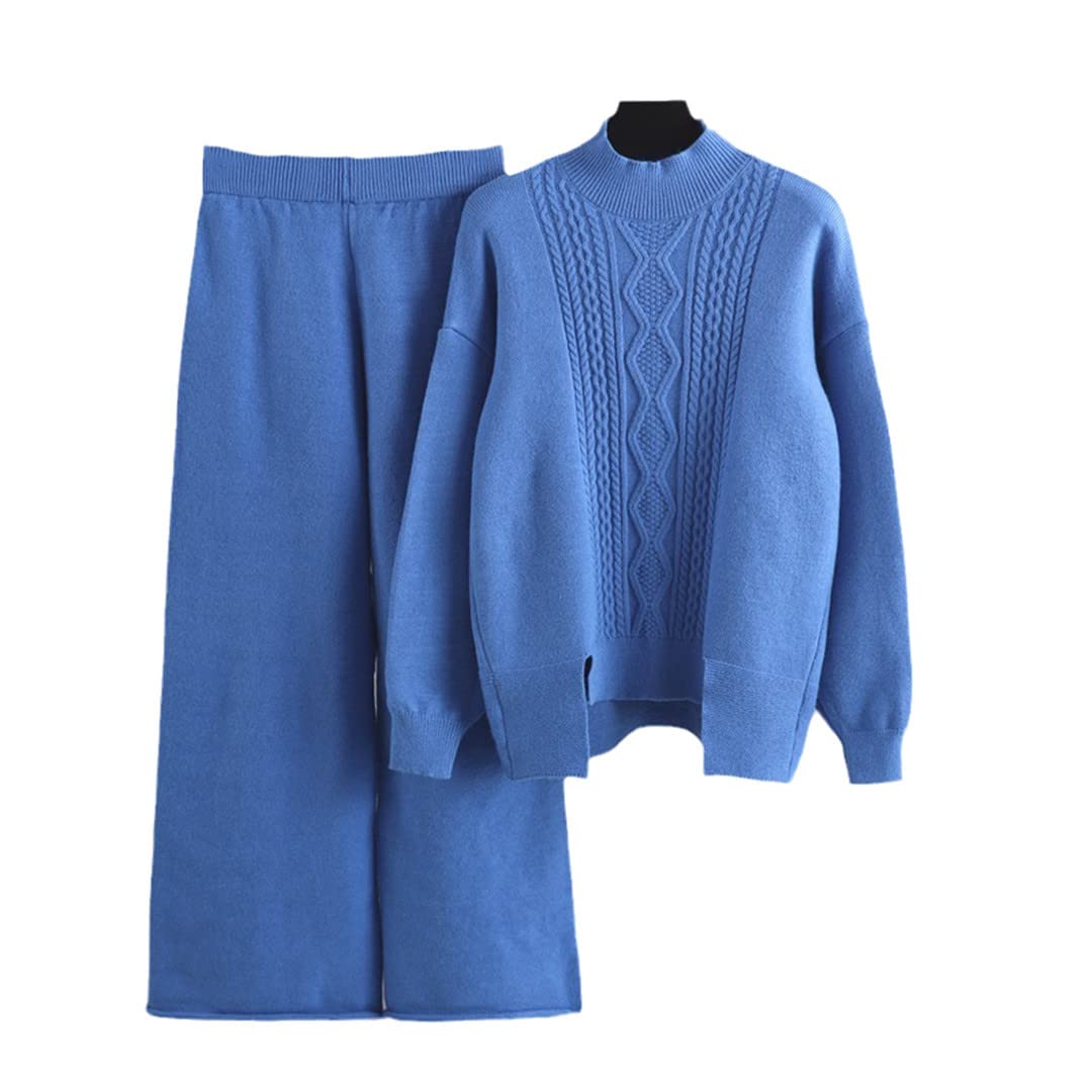 Luxury Cashmere Women's Sweater & Wide Leg Pant Suits Set - Soft Warm 2-Piece Outfit for Winter | Office Wear, Casual Chic, Holiday Outfits & Lounge Sets