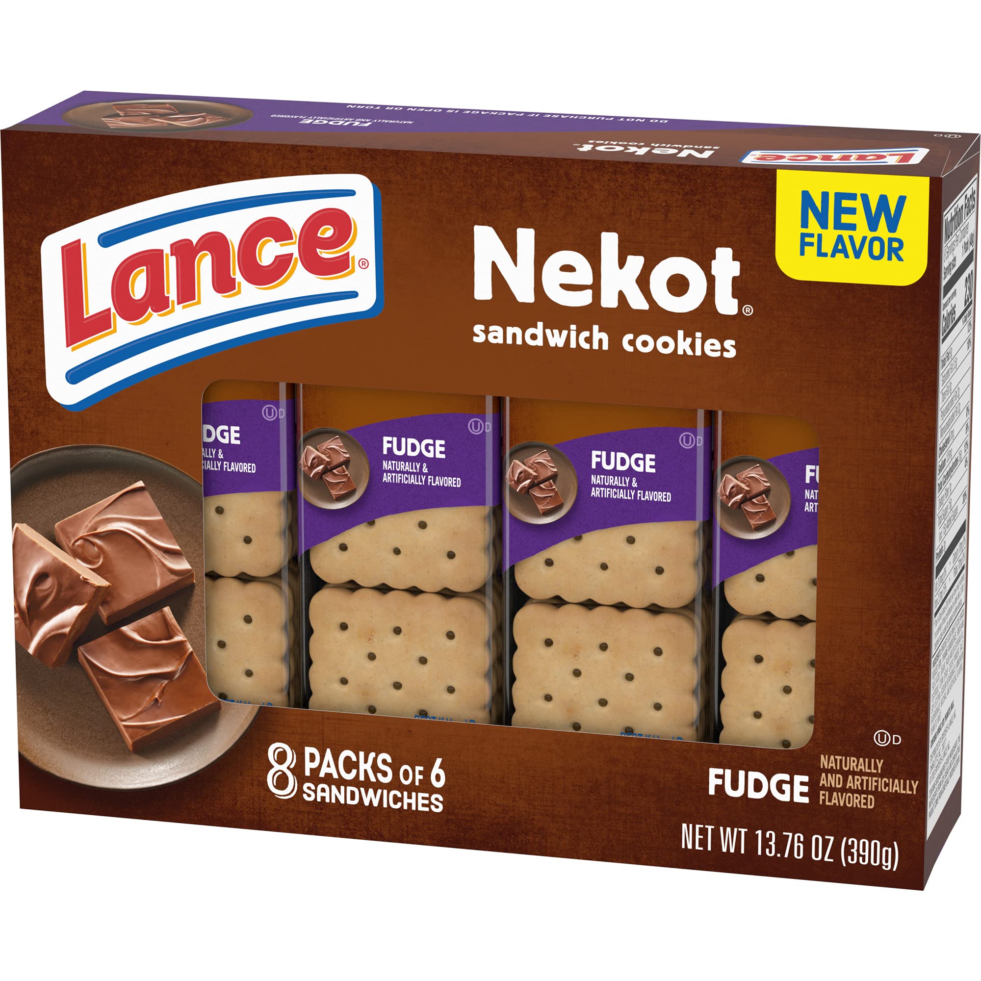 Lance Chocolate Fudge Cookies - 3 Pack | Delicious Soft Baked Cookies for Snacks, Lunch Boxes & Office Treats | Rich Chocolate Flavor | Gluten Free & Kosher Certified
