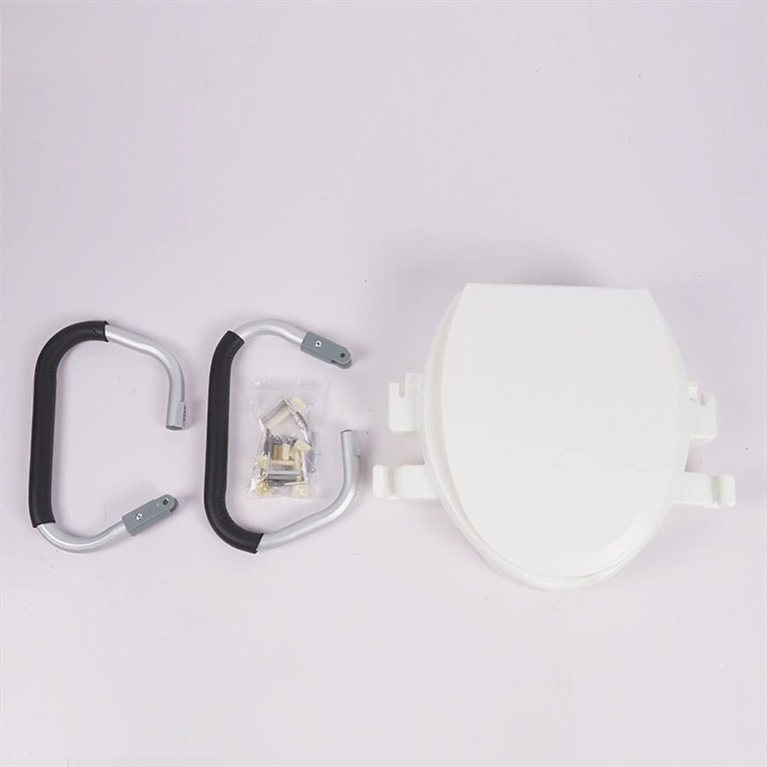 **Raised Toilet Seat with Lid & Foam Armrests - Elongated Bowl for Seniors & Post-Surgery Recovery - Comfortable Bathroom Safety Aid for Elderly & Mobility Support**    *(Ideal for post-surgery recovery, elderly care, and enhanced bathroom safety with easy installation.)*