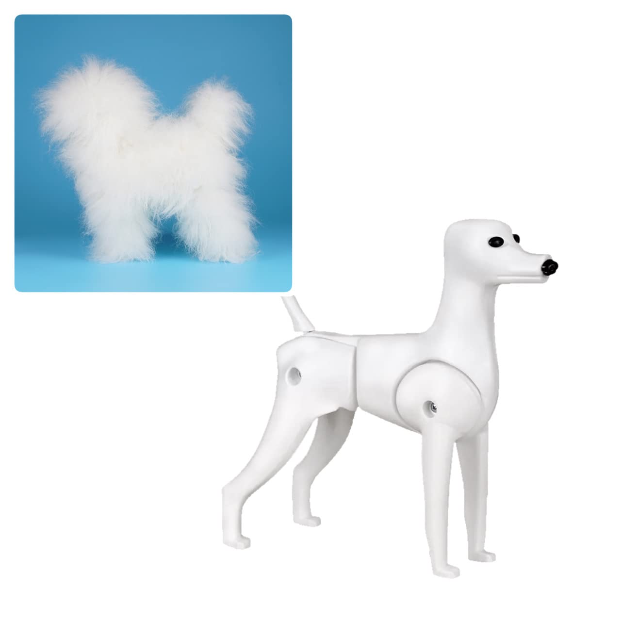 OPAWZ Toy Poodle Model Dog with High-Density White Wig - Professional Grooming Practice Kit for Dog Shows & Training | Perfect for Groomers, Stylists & Pet Competition Preparation