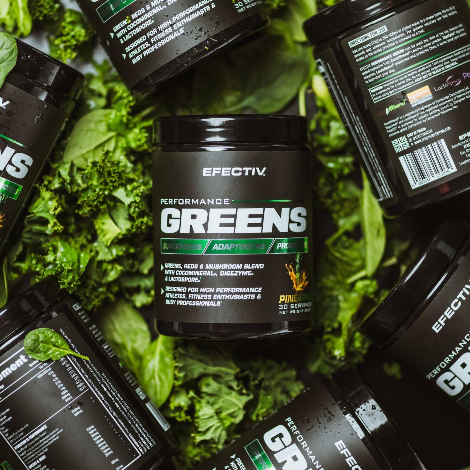Efectiv Nutrition Performance Greens Powder 390g - Superfood Supplement for Energy, Digestion & Immunity - Perfect for Athletes & Active Lifestyles
