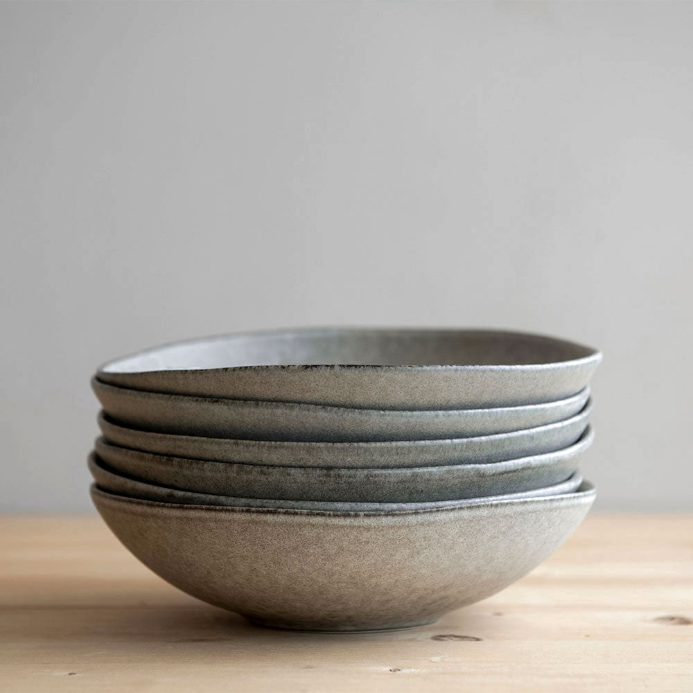 Premium Matte Stoneware Pasta Bowl Set - 8.5