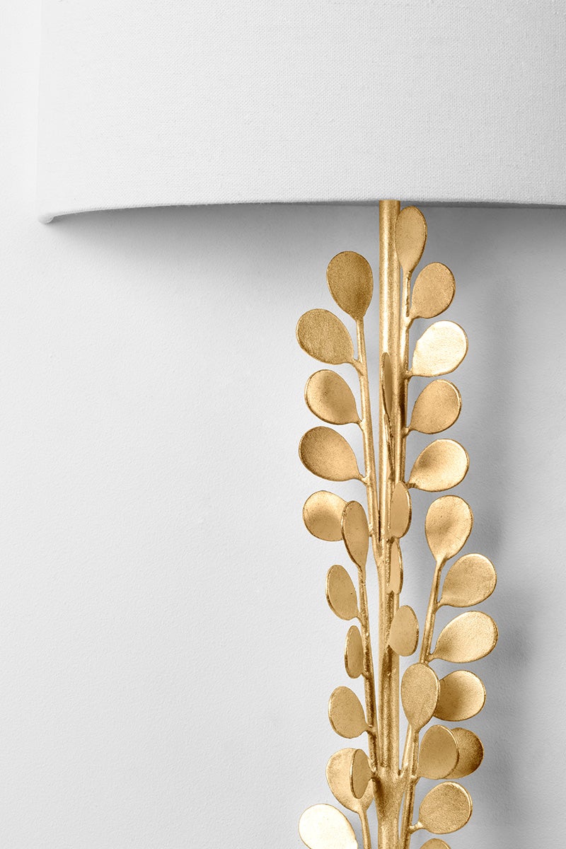 Vintage Gold Leaf Adrienne Wall Sconce - Elegant Decorative Lighting for Living Room, Bedroom, or Hallway