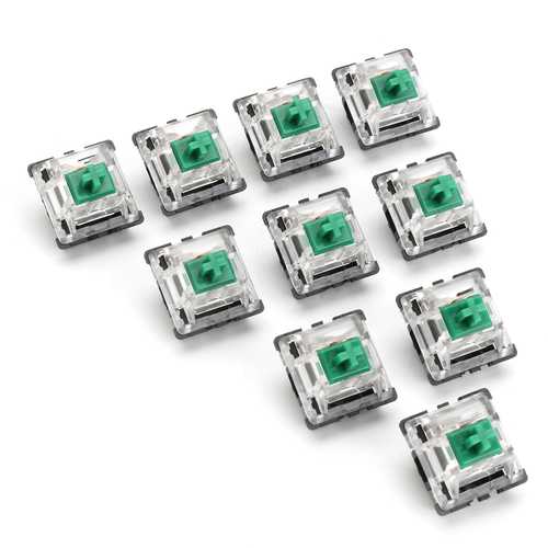 10PCS 3 Pin Green Switch for Mechanical Gaming Keyboard - Tactile Clicky Switches for PC Gaming, Typing & Office Work - Perfect for Custom Keyboard Builds & Switch Replacement