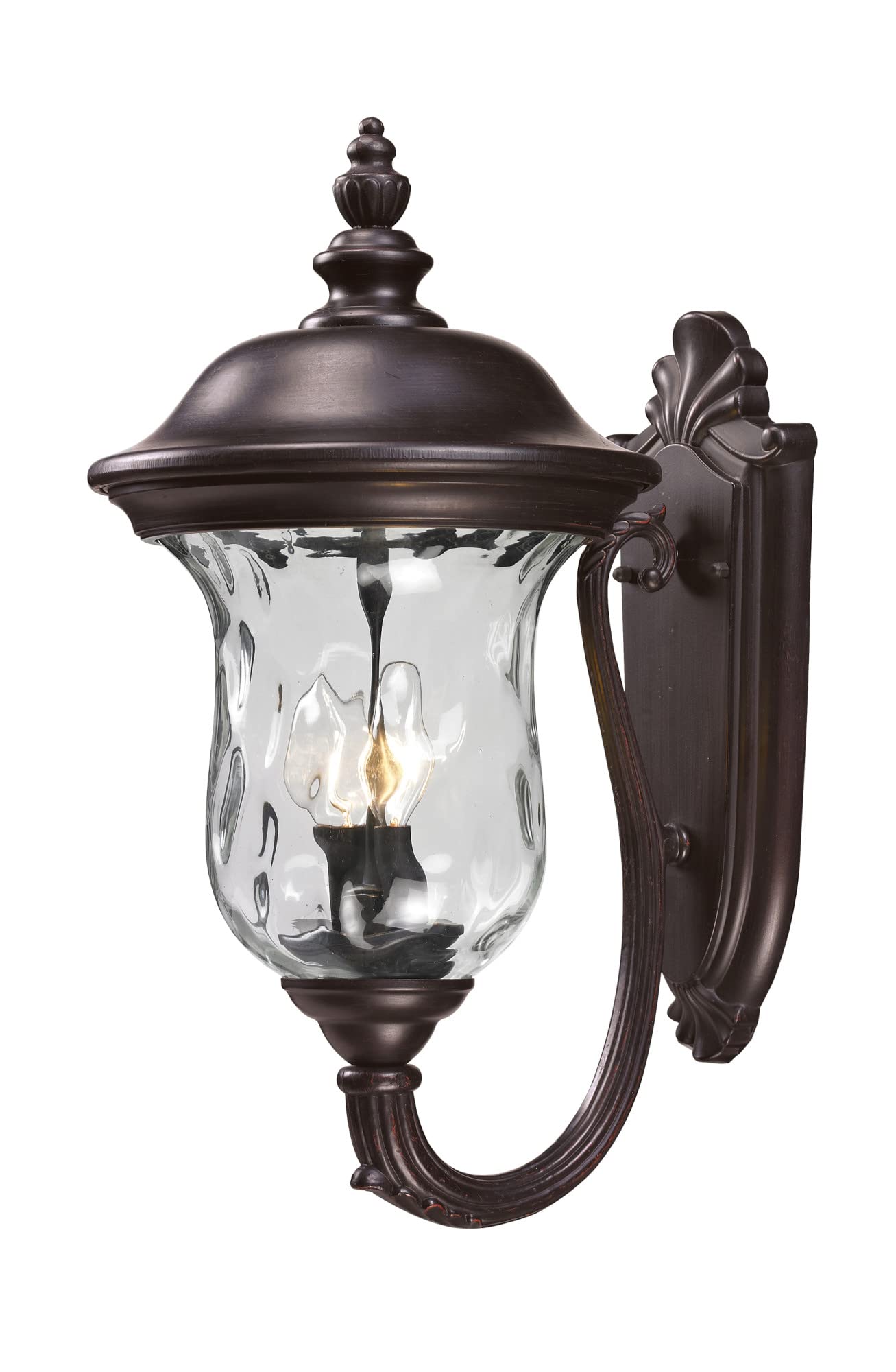 Z-Lite 533M-RBRZ Armstrong Outdoor Wall Light - Durable Aluminum Frame with Bronze Finish & Clear Water Glass Shade - Perfect for Porch, Patio, Garden & Exterior Home Lighting