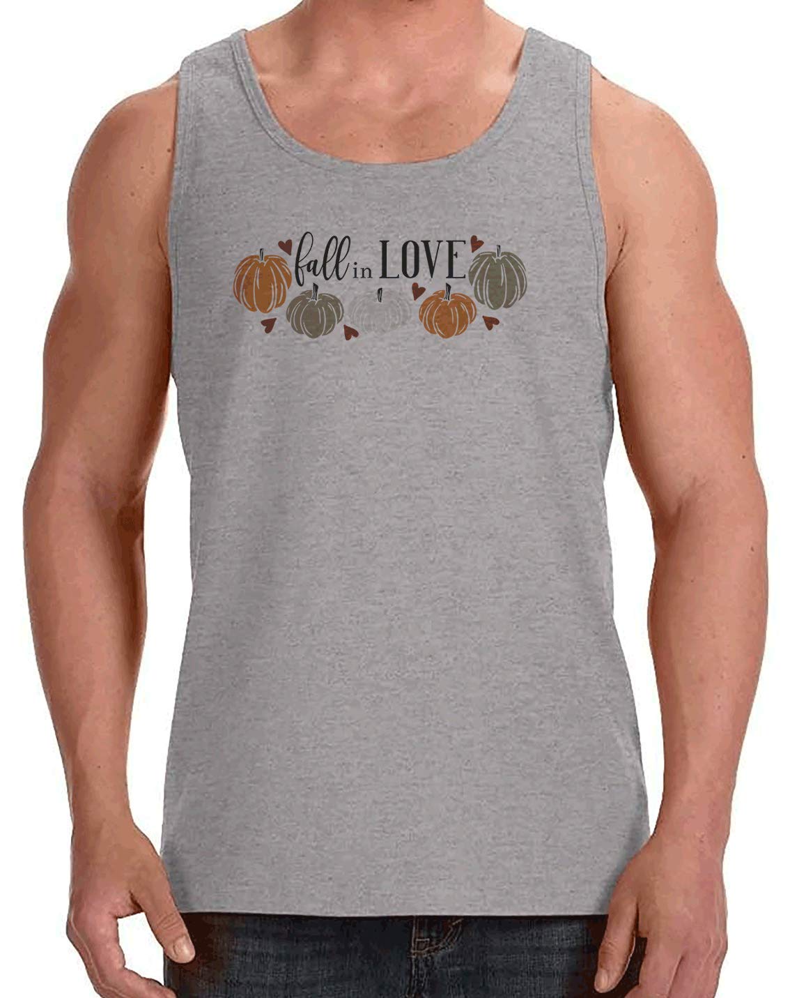 7 ate 9 Apparel Men's Fall in Love with Pumpkins Graphic T-Shirt | Funny Autumn Pumpkin Lovers Tee | Perfect for Halloween, Thanksgiving & Cozy Fall Outfits