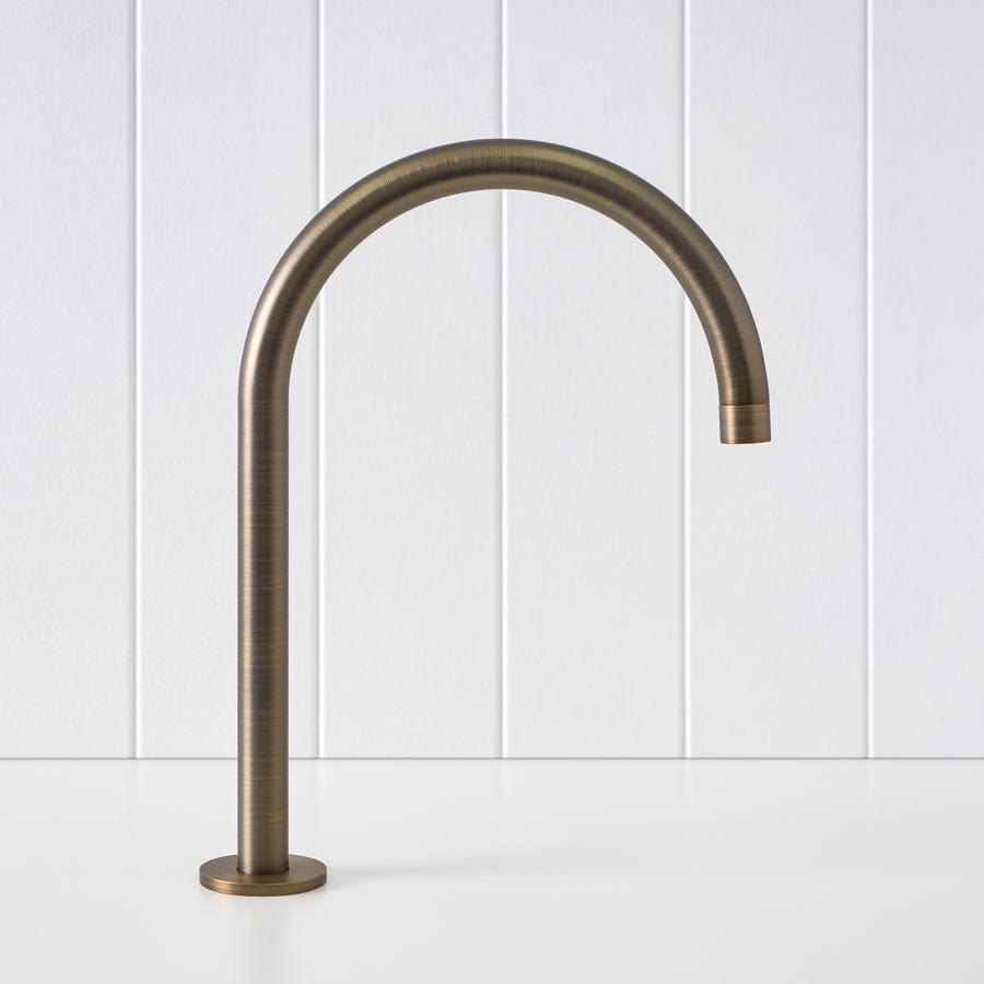 Antique Brass Sydney Basin Spout - Vintage Bathroom Sink Faucet for Classic Home Decor & Farmhouse Style Renovation - Perfect for Bathroom, Kitchen, and Laundry Room Upgrades
