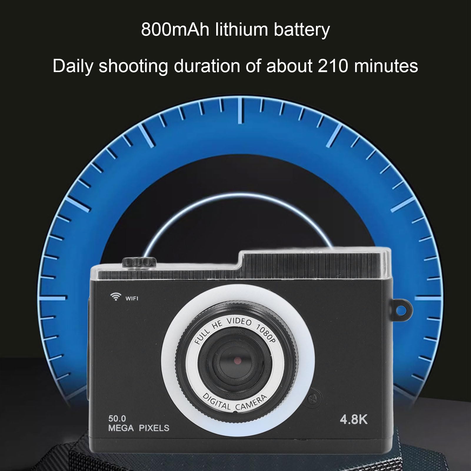 48MP Digital Camera with 8X Zoom & Anti-Shake - Dual Front/Rear Cameras, Beauty Filter, 2.4