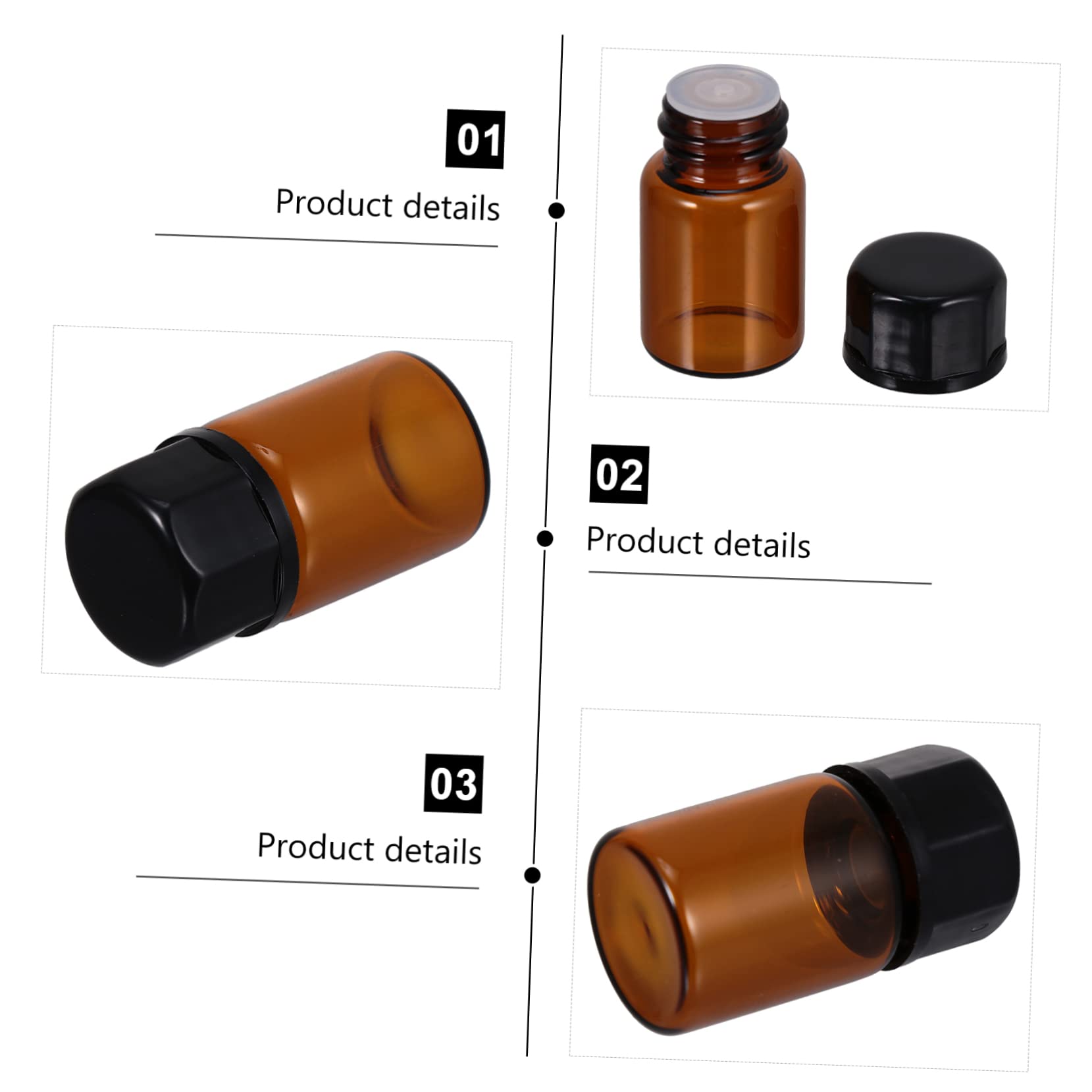 150pcs Amber Glass Essential Oil Bottles - Refillable Perfume Jars, Apothecary Sample Containers for DIY Beauty, Aromatherapy & Makeup Storage | Perfect for Home Spa, Gift Packaging & Craft Organizing