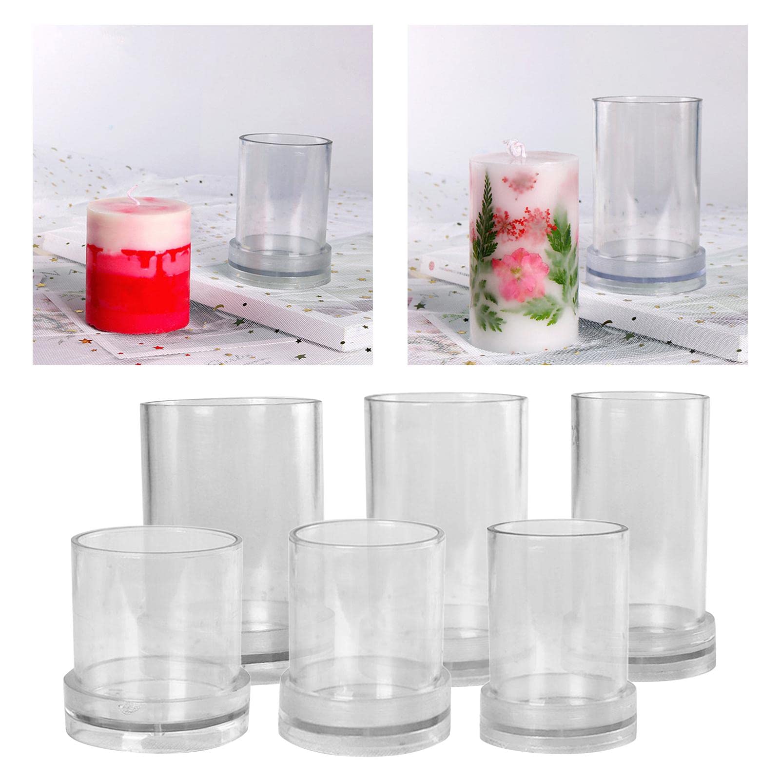 CALANDIS 5x7.5cm Plastic Candle Molds for DIY Candle Making & Soap Crafting - Perfect for Home Decor, Wedding Favors, and Holiday Gifts