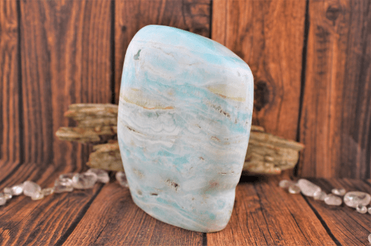 Natural Caribbean Calcite Freeform Stone - Healing Crystal for Meditation, Home Decor & Spiritual Gifts | Perfect for Yoga Spaces, Office Desks & Crystal Collections