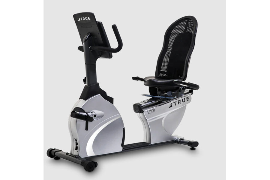 TRUE ES700 Recumbent Exercise Bike for Home Gym - Low Impact Cardio Workout Machine for Seniors & Rehabilitation - Perfect for Small Spaces & Indoor Cycling Training
