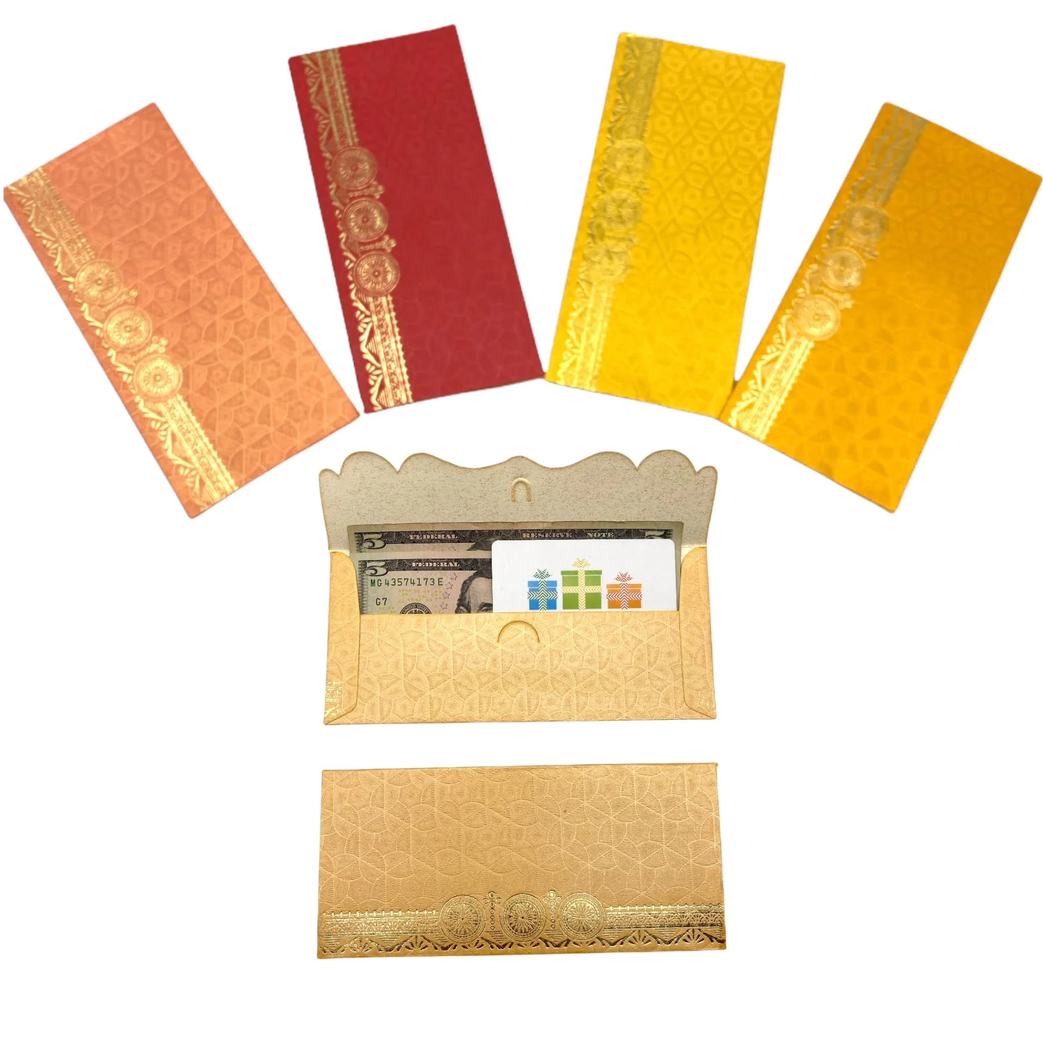 Colorful Money Envelopes for Wedding, Diwali & Gifts - Pack of 10