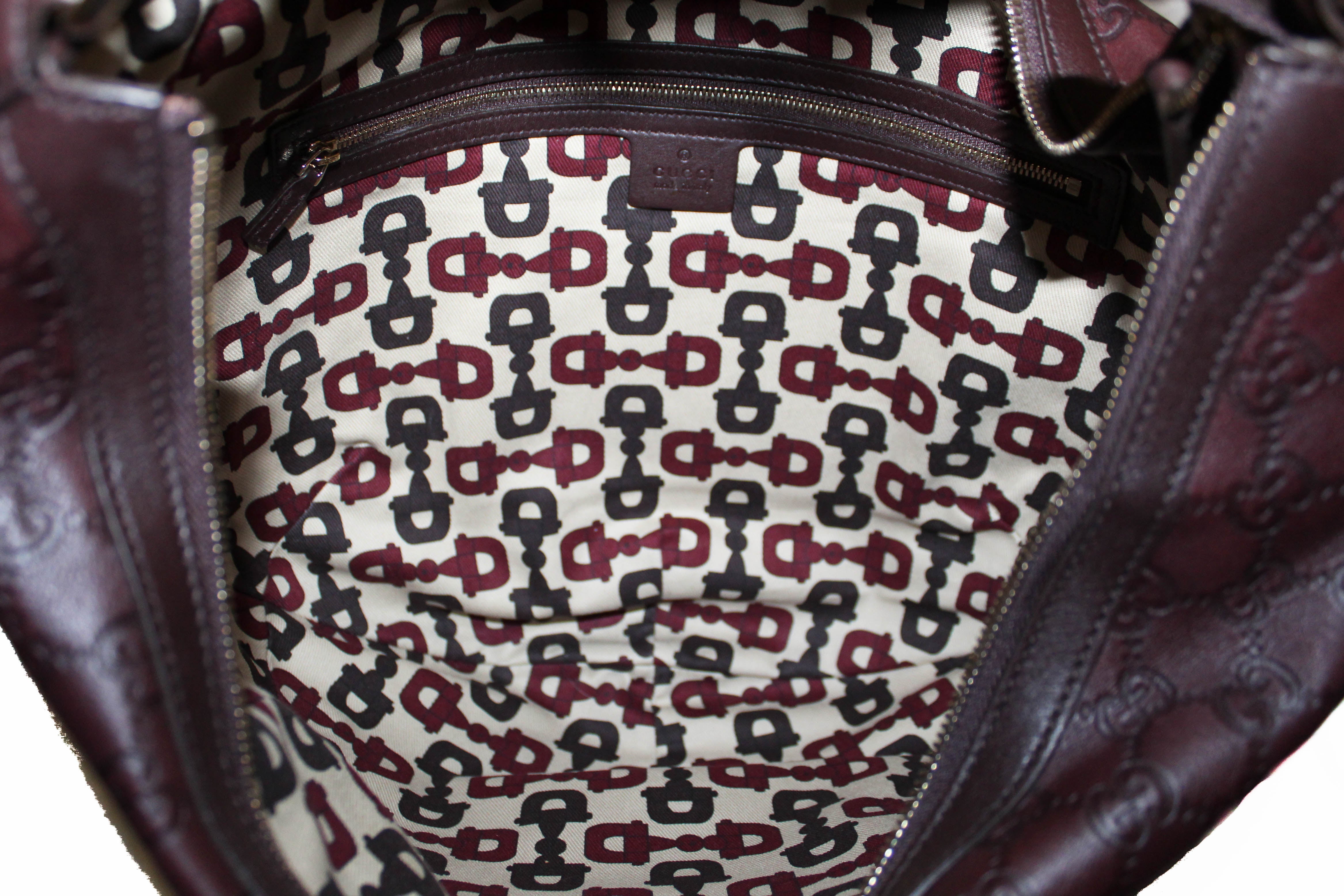 Authentic Gucci Dark Burgundy Guccissima Leather Hobo Bag for Women - Luxury Designer Handbag for Work, Travel & Evening Events