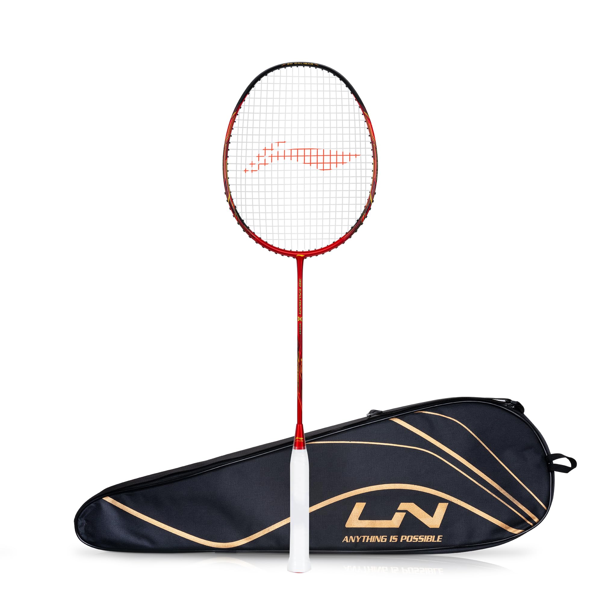 **3D Calibar X Boost Carbon Graphite Tennis Racquet – 83g Lightweight, 30lbs String Tension, Free Full Cover (Red/Black) – Perfect for Competitive Play & Training**