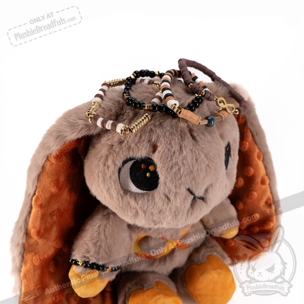 Plushie Dreadfuls Gold Autism Rabbit Stacking Friendship Bracelet - Cute Sensory Toy for Autism Awareness, Stackable Bracelets for Kids & Teens - Perfect for Friendship Gifts, Anxiety Relief & Neurodiversity Support