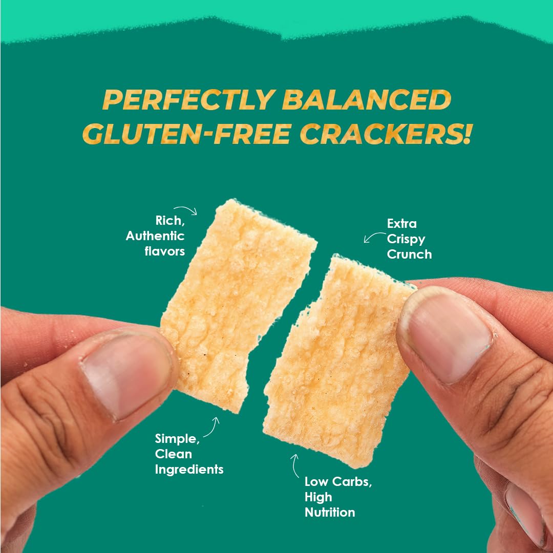 LAIKI Gluten Free Crackers - Sea Salt Flavor | Healthy Whole Grain Brown Rice & Almond Flour Snacks | Vegan, Low Carb, Crispy & Crunchy | Perfect for On-the-Go, Lunch Boxes & Keto Diets