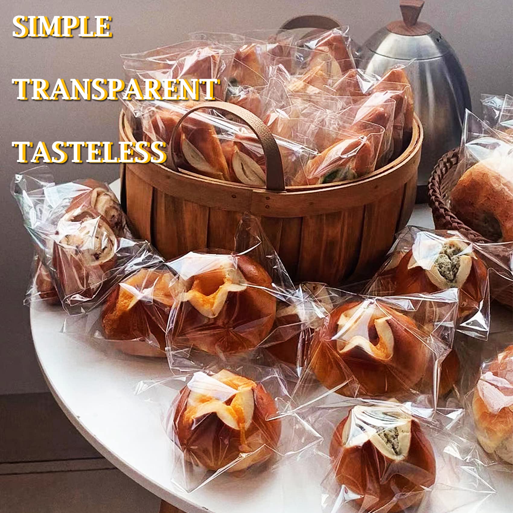 200 Pcs 3x5 Inches Clear Cellophane Bags - Self Adhesive Cookie Bags for Packaging, Gifts & Candy | Reusable Transparent Treat Bags for Cookies, Party Favors, Wedding Treats & Retail Products