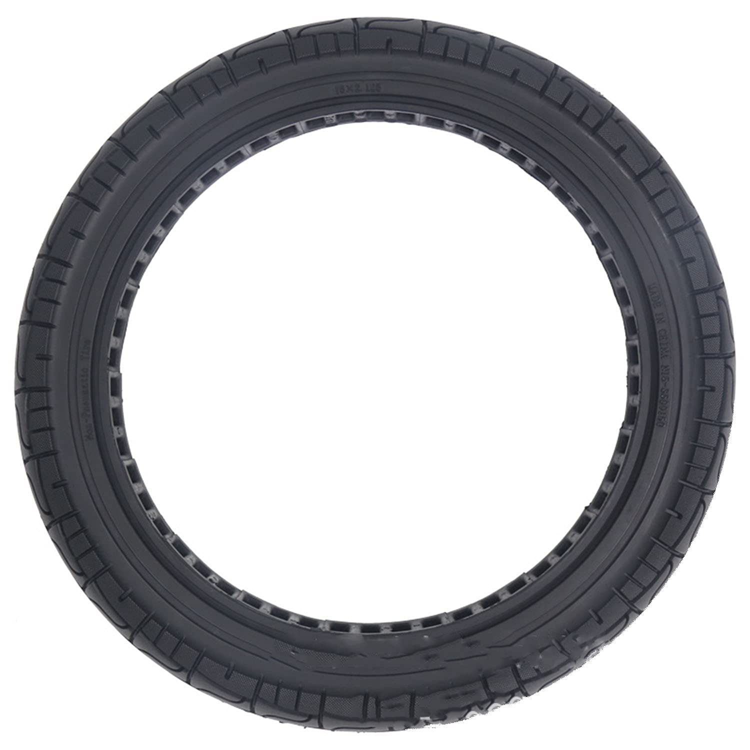 16x2.125 Solid Tires for Electric Bikes - Non-Pneumatic Replacement Tire with Shock Absorption for Front/Rear - Fits 16 Inch Folding E-Bikes | Perfect for Commuting, Urban Riding & Off-Road Adventures