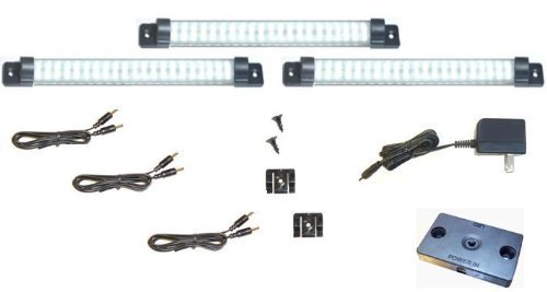 Designer Series LED Light Panels - 10 Inch Warm White 3000K Under Cabinet Lighting Kit with Dimmer & Power Supply (3 Panels) - Perfect for Kitchen, Display Case, and Shelf Illumination