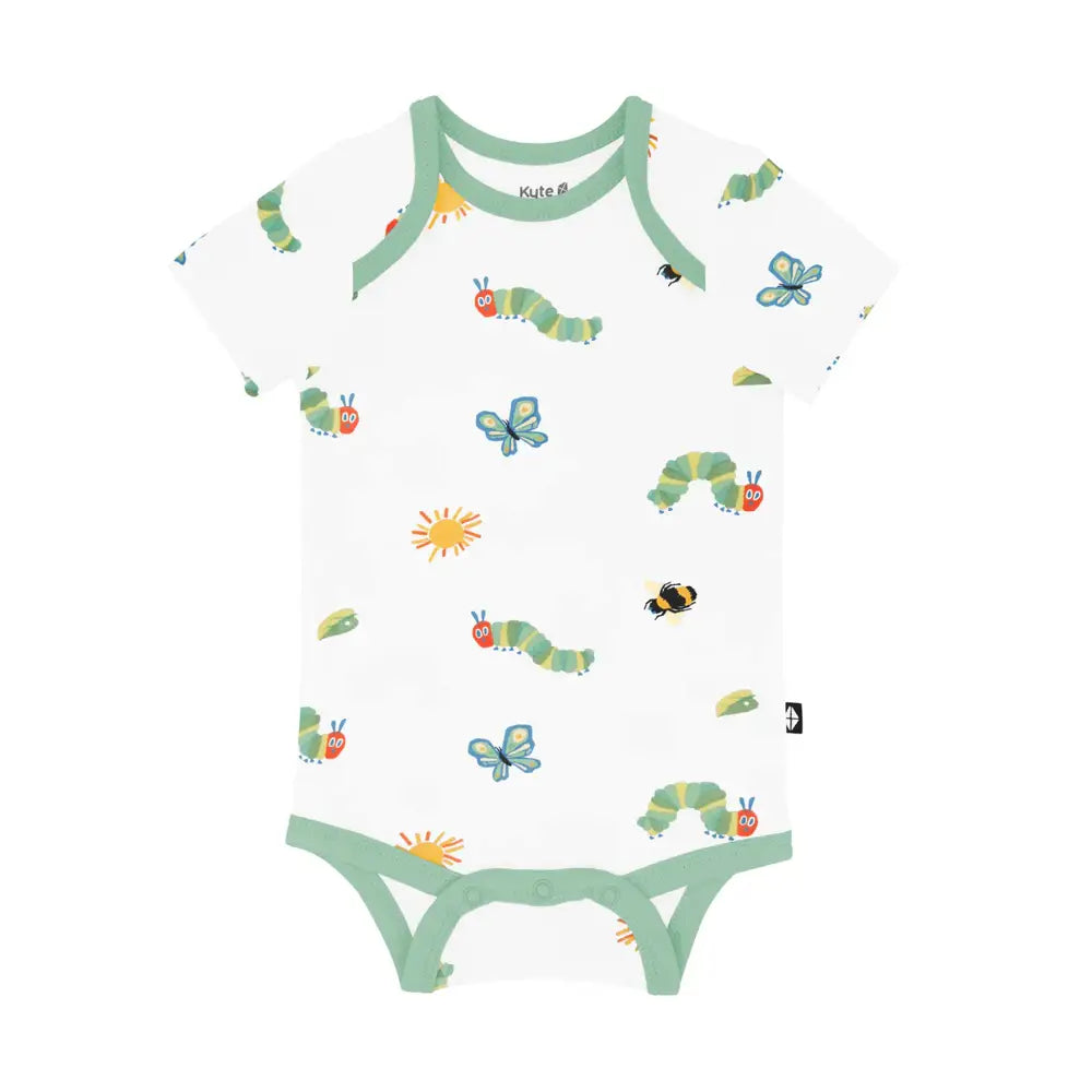 Kyte Baby Short Sleeve Bodysuit - The Very Hungry Caterpillar & Friends | Organic Cotton Baby Onesie for Boys & Girls | Perfect for Playtime, Daycare & Family Outings