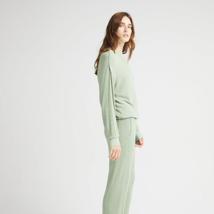Bounce Knit Unwind Pullover - Soft Sage Green Women's Sweater | Cozy Loungewear for Home & Casual Outings