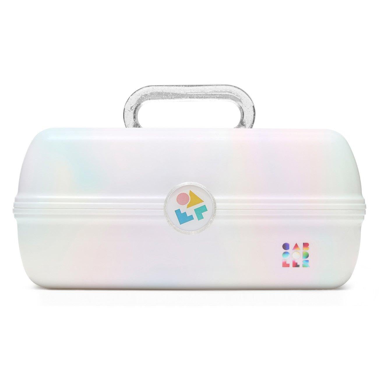Caboodles On-The-Go Girl Makeup Organizer Box - Hard Plastic Cosmetic Case with Built-In Mirror & Secure Travel Latch - Spacious Storage for Large Makeup Items - Perfect for Travel, Home Vanity & Salon Use