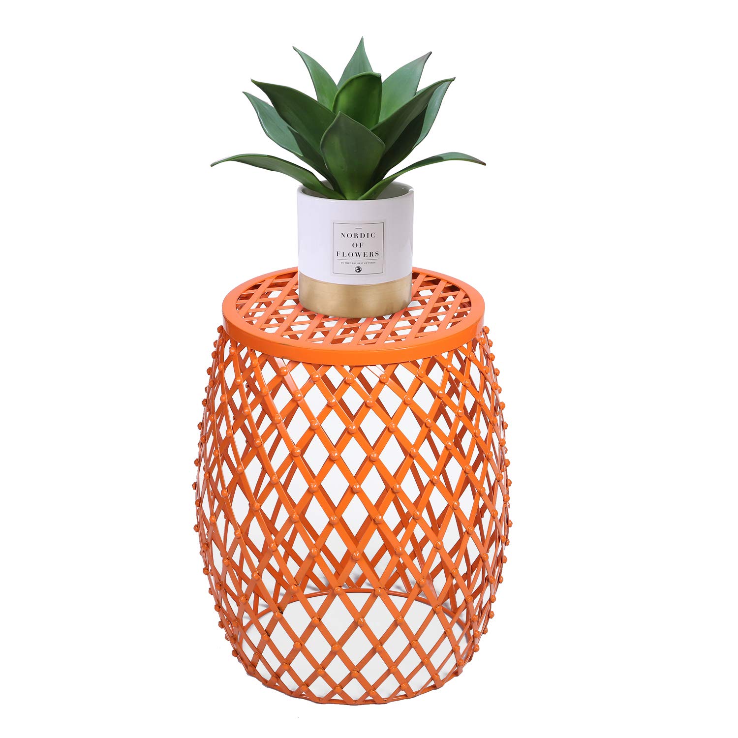 Joveco Round Side End Coffee Table - Modern Nightstand for Living Room, Bedroom - Orange Wood Finish - Perfect for Small Spaces & Home Decor