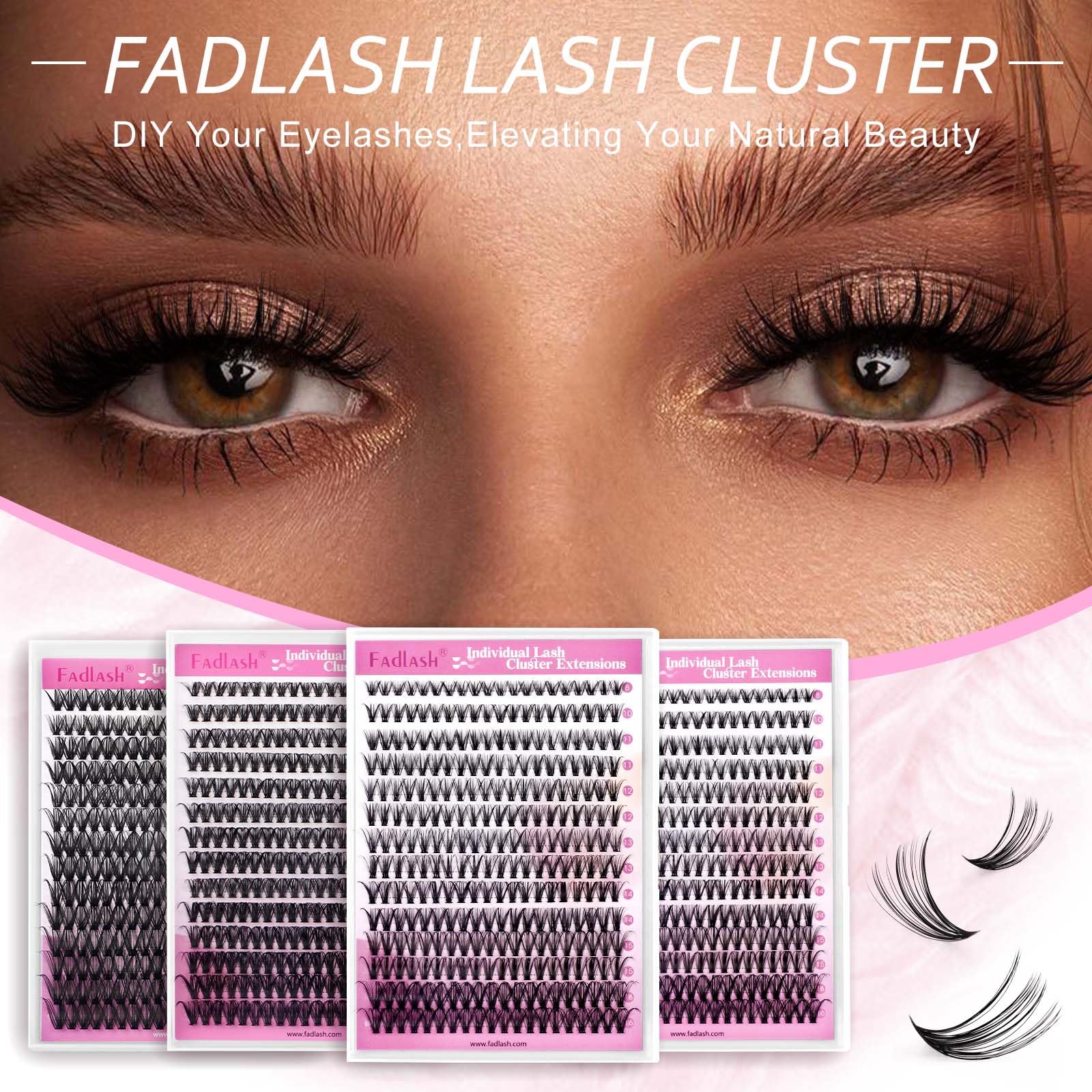 30D Cluster Lashes for DIY Eyelash Extensions - D Curl Faux Mink Individual Lash Clusters (8-16mm) | Pre-Made Volume Lashes for Professional Makeup | Perfect for Bridal, Party & Special Occasion Looks