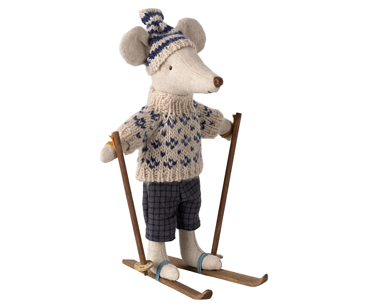 2024 Winter Mouse with Ski Set - Cute Plush Toy for Kids & Collectors - Perfect for Christmas Gifts, Home Decor, and Snow-Themed Parties