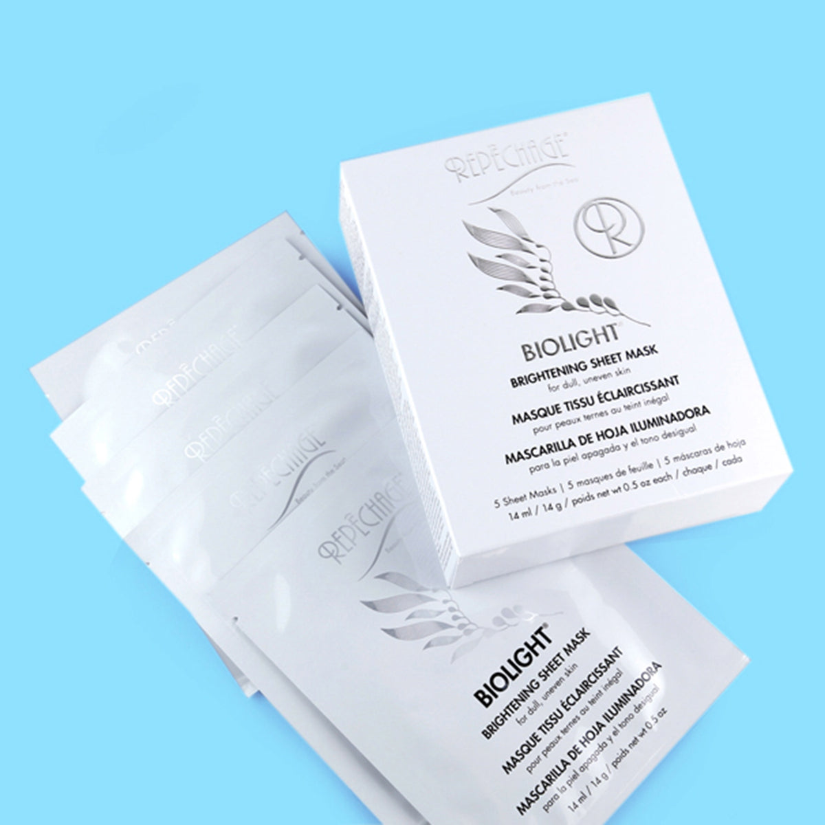 Biolight® Brightening Sheet Mask - Vitamin C & Hyaluronic Acid Facial Mask for Glowing Skin | Hydrating & Brightening Treatment for Day & Night Use