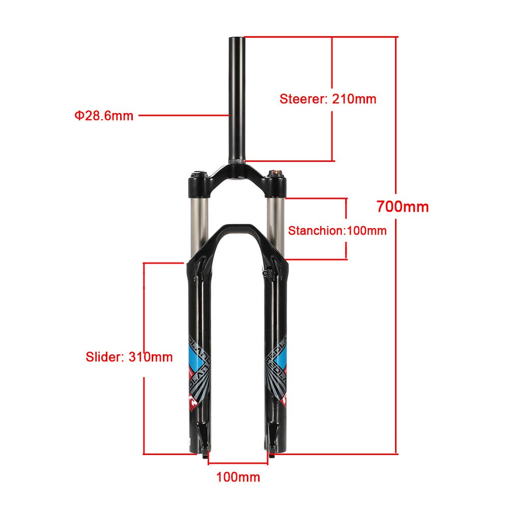 Doorslay Ultra-Light 26 Inch Mountain Bike Front Suspension Fork - Spring Shock Absorber for Cycling & MTB Accessories | Perfect for Trail Riding, Commuting & Off-Road Adventures