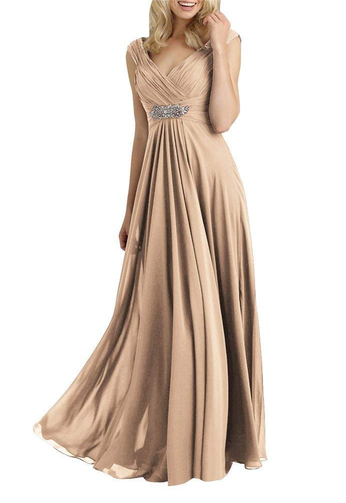 Elegant Mother of The Bride Dresses - Long Formal Evening Gowns with V-Neck for Weddings & Special Occasions | Perfect for Bridesmaids, Receptions & Black Tie Events