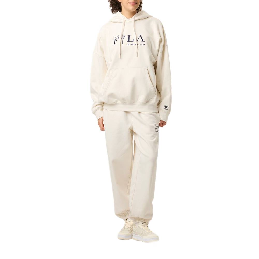 Fila Unisex Country Club Hoodie - Soft Cotton Pullover Sweatshirt for Men & Women (Gardenia White) | Casual Streetwear, Gym, Lounge Wear
