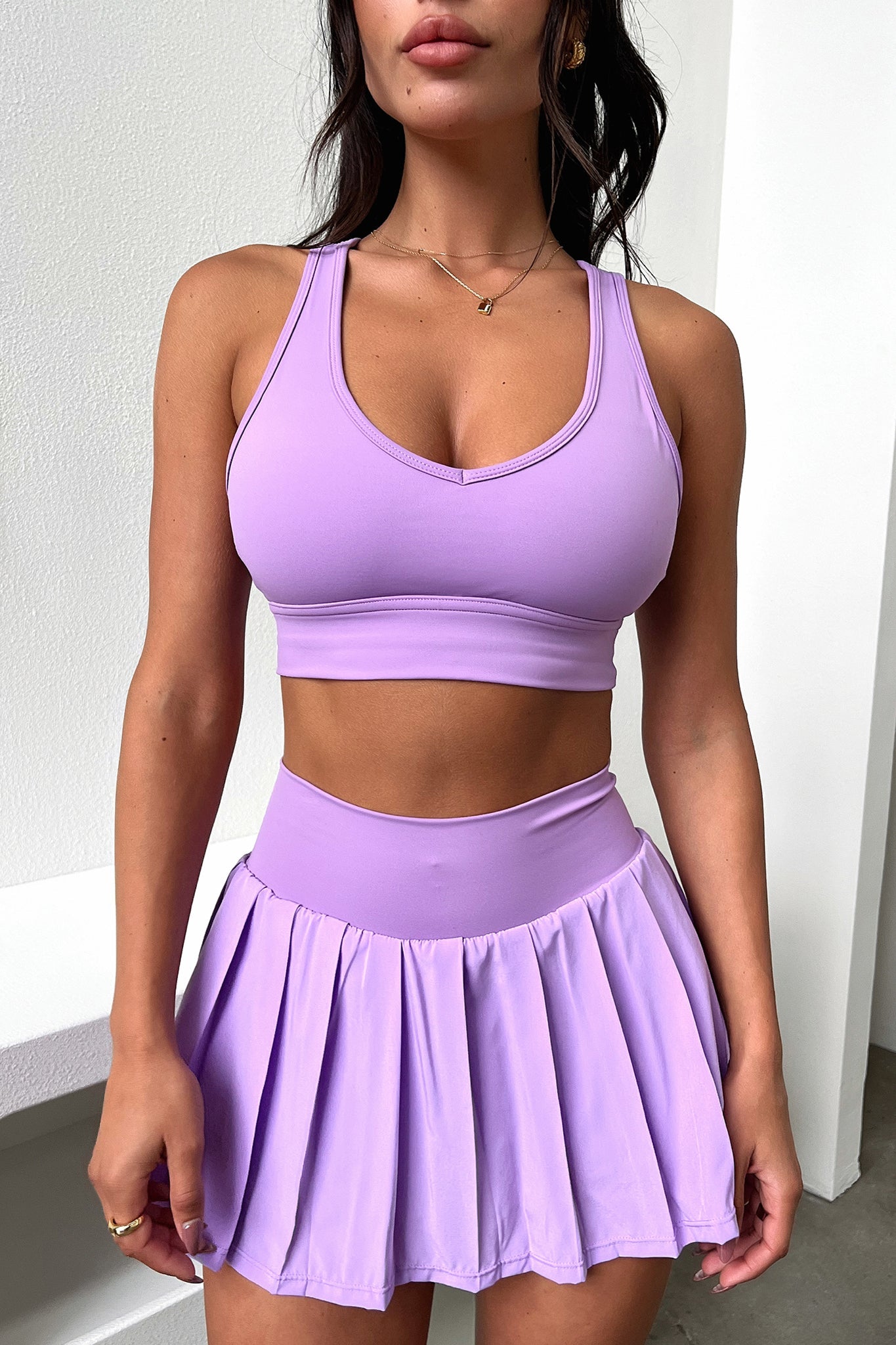 Alani Women's Purple Tennis Skort - High Waist Athletic Skirt with Built-in Shorts for Tennis, Golf, Running & Workouts