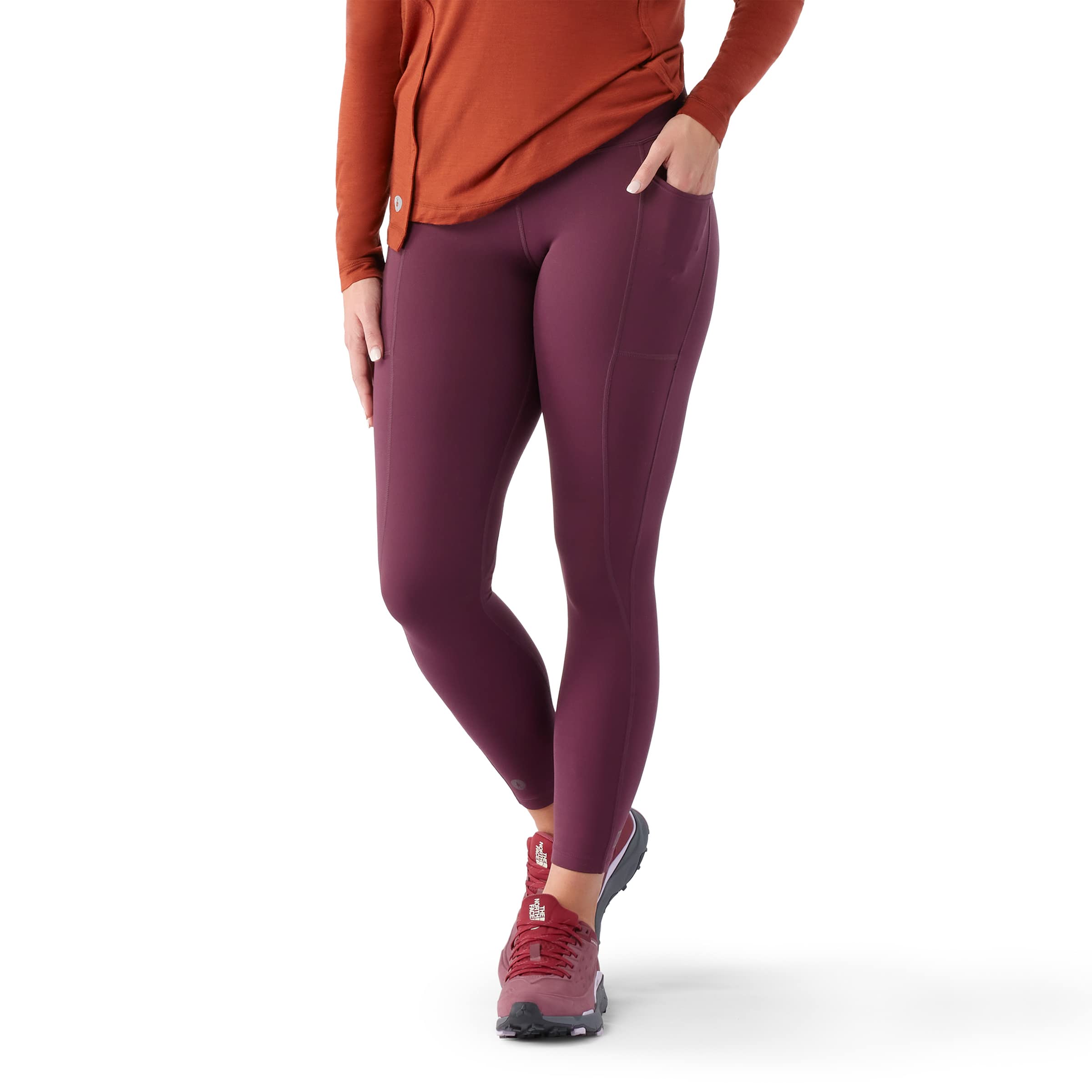 Smartwool Women's Active Merino Wool Leggings - High Waist Thermal Base Layer Tights for Yoga, Hiking & Winter Running (Slim Fit)