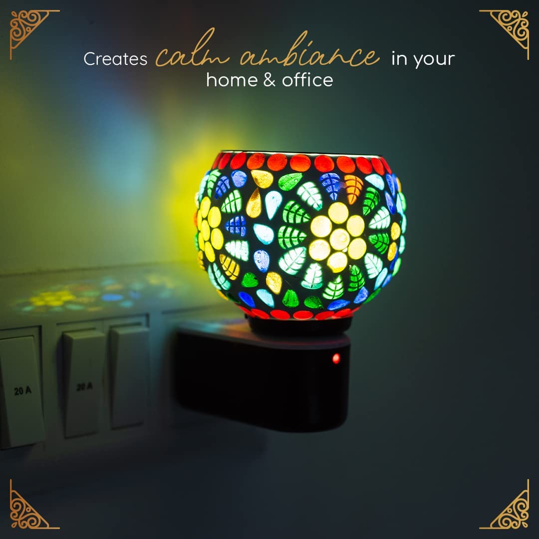 Premium Ceramic Aroma Diffuser & Night Light - Essential Oil Warmer with On/Off Switch, Multi-Functional Camphor Burner for Home Fragrance, Yoga, Spa & Relaxation