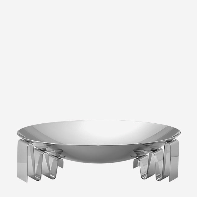 Georg Jensen Frequency Large Bowl - Premium Silver Serving Bowl for Entertaining & Dining Decor