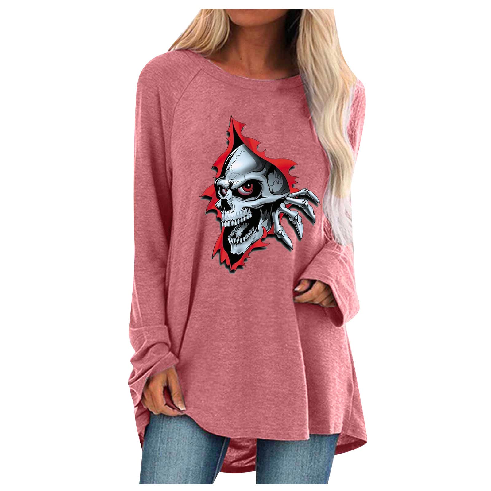Vintage Graphic Long Sleeve Crop Tops for Women - Round Neck Sweatshirts & Dressy Blouses | Gym, Casual Wear & Street Fashion Outfits