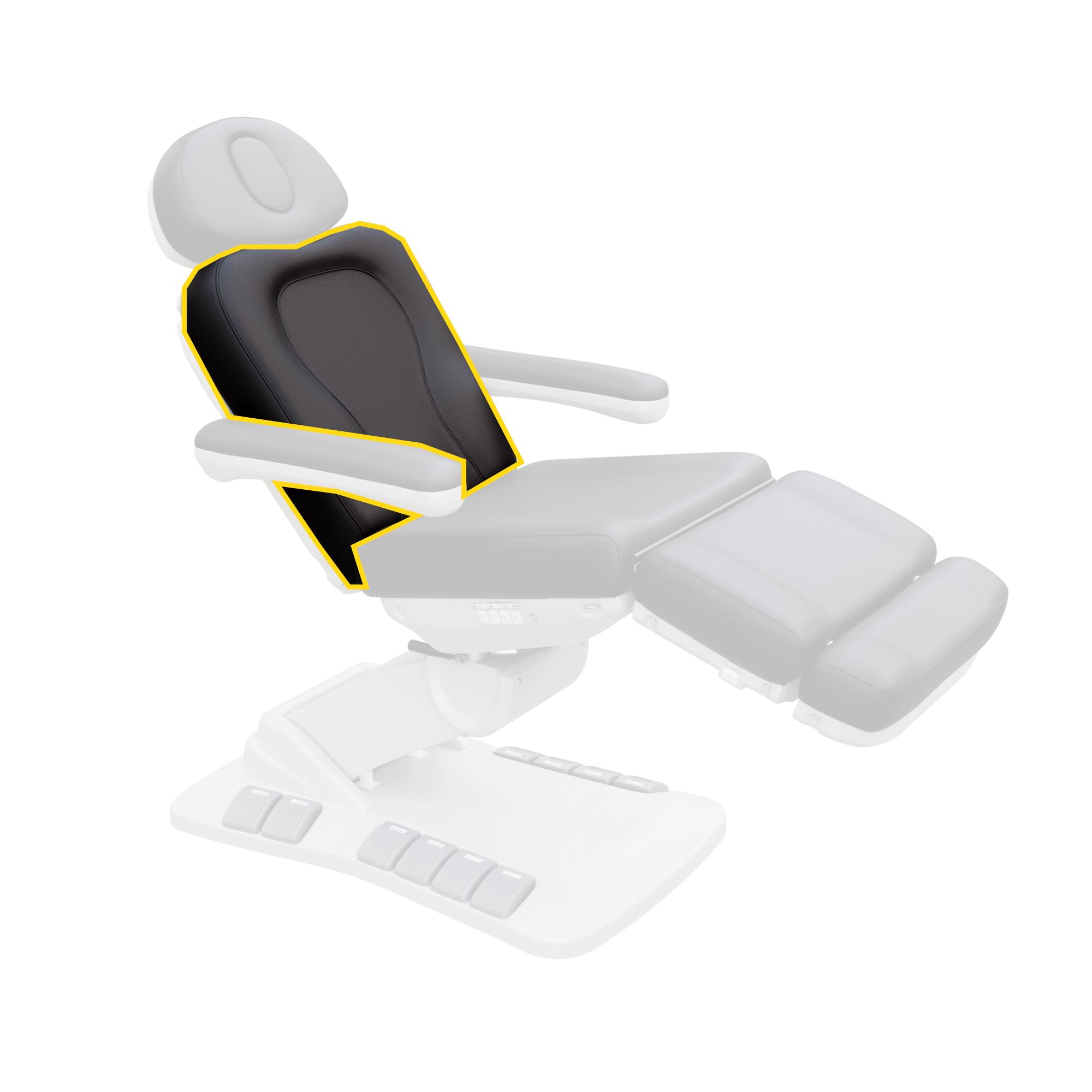 2246EB Treatment Chair Backrest Cushion - Ergonomic Support for Chiropractic & Physical Therapy - Perfect for Clinics, Spas & Home Use