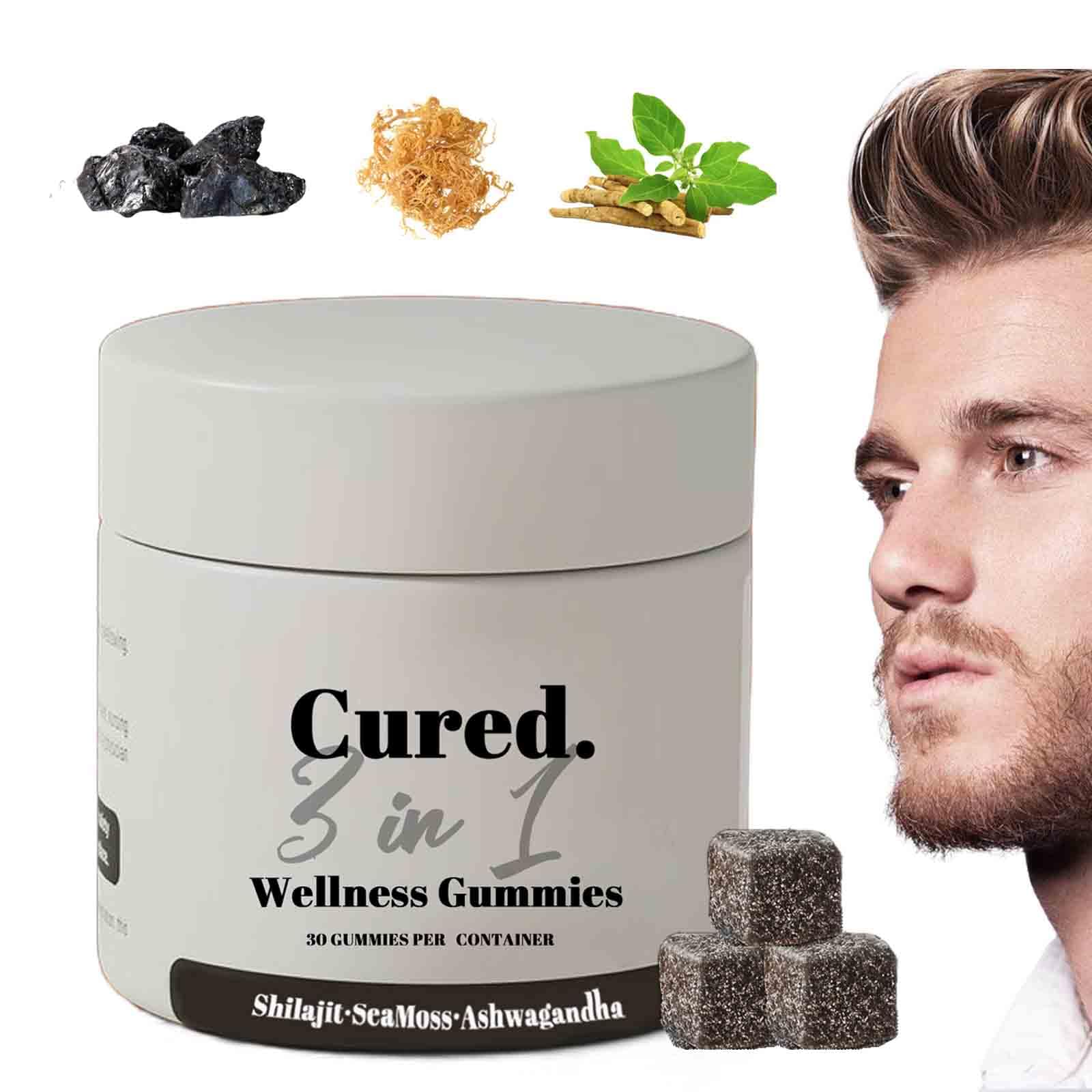 Premium 3-in-1 Shilajit Gummies for Men - Natural Energy, Stamina & Vitality Supplement - 30-Day Supply - Perfect for Workout Recovery, Daily Wellness & Active Lifestyle