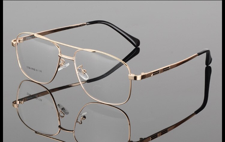 Bclear Men's Full Rim Big Square Double Bridge Alloy Eyeglasses S2256 - Stylish Reading Glasses for Work & Everyday Use