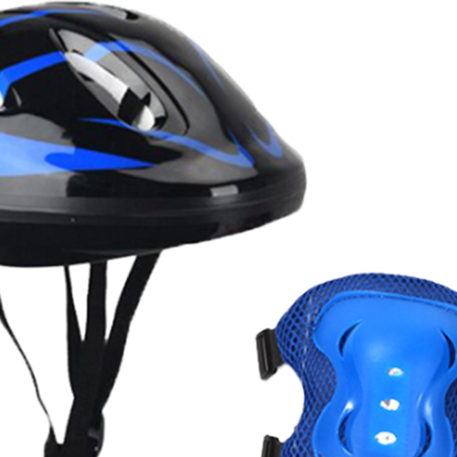 7Pcs/Set Kids Bike Helmet & Roller Skating Helmet - Impact Resistant Safety Gear for Teens - Skateboard, Bike Riding & Inline Skating - Perfect for Outdoor Sports & Playground Activities