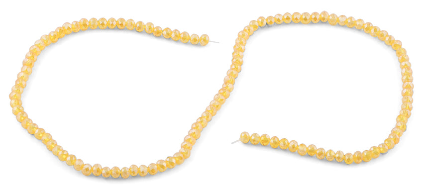 4mm Light Orange Faceted Rondelle Crystal Beads for Jewelry Making - DIY Bracelets, Necklaces & Earrings - Sparkling Czech Glass Beads for Crafting & Fashion Accessories