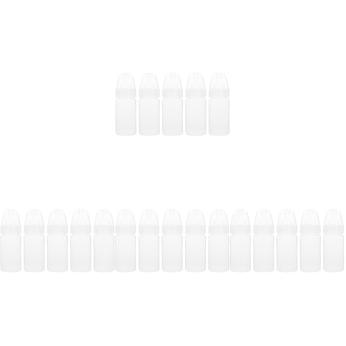 DOITOOL 20 Pack Disposable Baby Bottles for Newborns - BPA-Free Soft Feeding Bottles (White) - Perfect for Travel, Daycare & On-the-Go Parents
