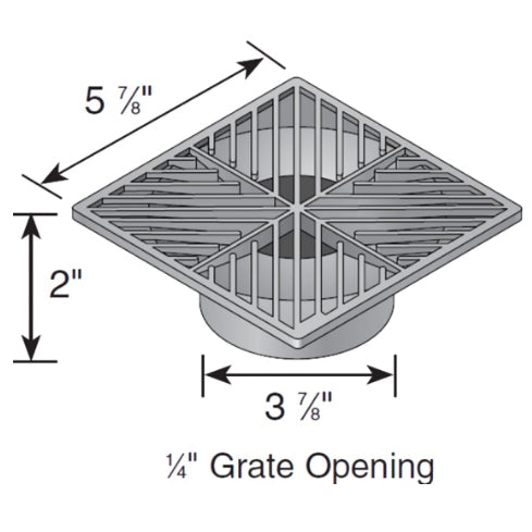 6 Inch Square Grate Sand - Heavy Duty NDS 06S Drain Grate for Landscaping, Yard, and Patio Drainage Solutions